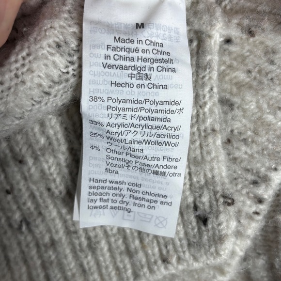 Madewell‎ Women Speckled Turtleneck Sweater Cream Multi Color Size M (READ) - Picture 6 of 11